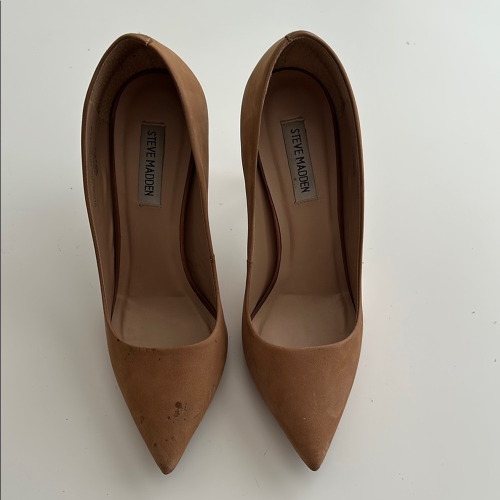 Steve Madden Tan Stiletto Heels Classic Pointed Toe
